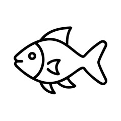 platy fish icon, fish line art, fish vector  - simple black line art icon of platy fish perfect for logos, and fish-themed designs.