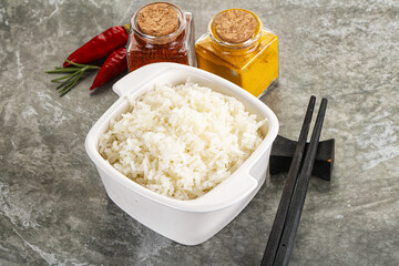 Steamed Basmati rice in the bowl