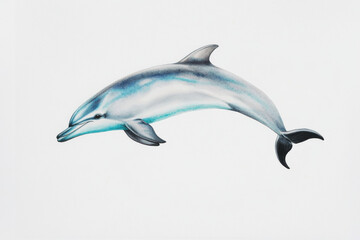Fototapeta premium Dolphin swimming gracefully in ocean, showcasing its beauty and agility