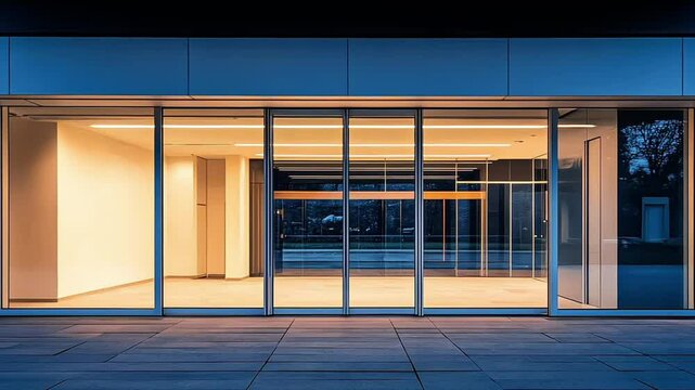 Aesthetic home entrance with large glass sliding doors