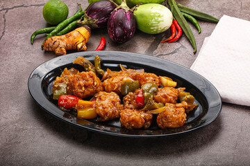 Chinese cuisine - prawn with chili sauce