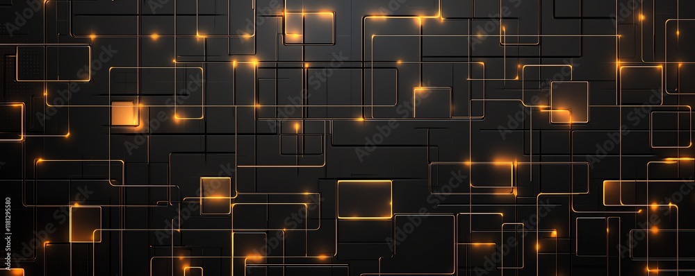 Poster a modern abstract background featuring glowing lines and shapes, representing digital connections an