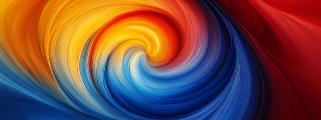 Abstract spiral of colors in oil paint