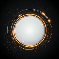 Obraz premium A stunning visual design featuring a glowing circular frame with sparkling effects. Perfect for backgrounds, web design, or graphic projects needing a touch of elegance and shine.