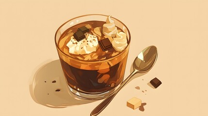 Modern mocha chocolate beverage dessert with a stylish presentation