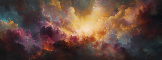 Fototapeta premium Energetic explosion of multicolored powders