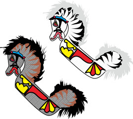 Vector illustration of a horse dance, a tool for traditional Javanese dancing