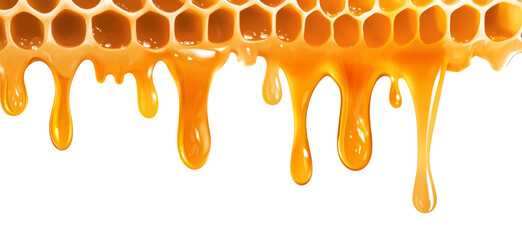 honey dripping on white