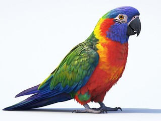 Obraz premium A colorful parrot with vibrant feathers in a side profile view.