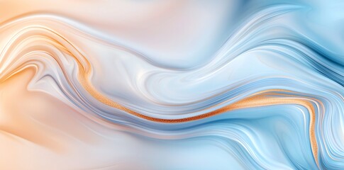 Naklejka premium Abstract wavy background with soft hues of blue and orange, creating a soothing and harmonious visual effect. Perfect for design projects, wallpapers, and artistic presentations.