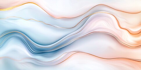 Obraz premium An abstract seamless pattern featuring flowing curves in soft pastel colors. Ideal for backgrounds in design projects, websites, and creative presentations.