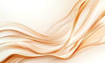 Obraz premium A smooth flow of soft orange and cream waves creates an elegant, modern texture. Ideal for backgrounds, designs, and creative projects needing a warm, inviting touch.