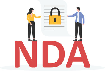 Signing NDA contract, Non Disclosure confidentiality agreement form.
