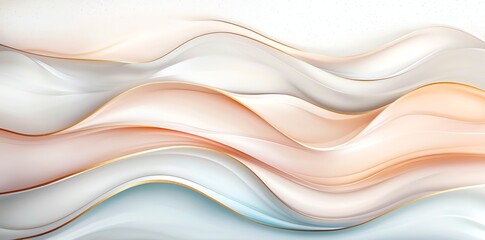 Obraz premium A beautiful abstract wave design with soft pastel colors blending harmoniously. Ideal for backgrounds, wallpapers, and artistic projects, creating a sense of calm and flow.