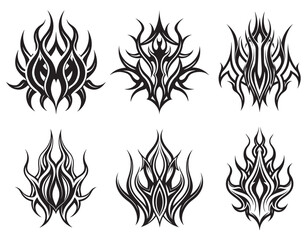 Abstract Tribal Tattoo Flames Design