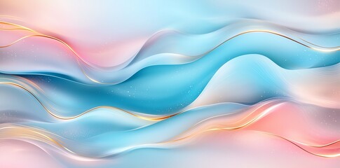Fototapeta premium A vibrant abstract background featuring flowing waves of soft colors. Ideal for use in designs requiring an elegant and modern touch, inspiring creativity and calmness.
