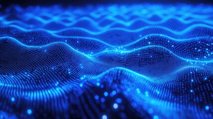 Discover a stunning abstract digital background featuring glowing dots and lines that symbolize data connection and networking in a captivating blue gradient.