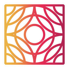 square Line Gradient Icon