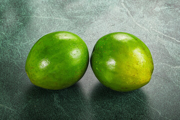Two ripe green exotic avocado fruit