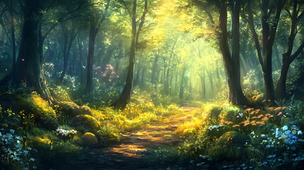 Naklejka premium Beautiful forest scenery