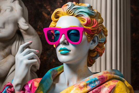 Generative AI picture Abstract modern art sculpture futuristic stylish design