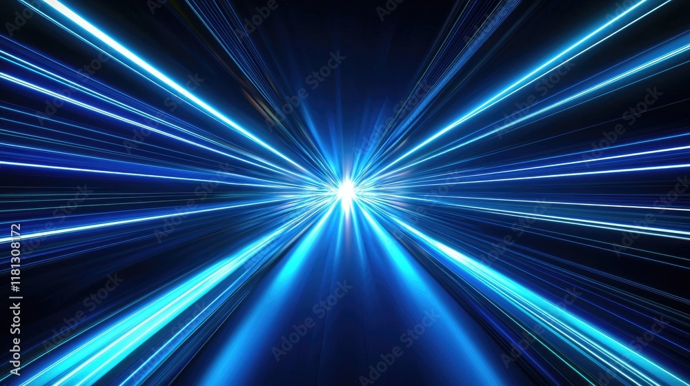 Poster this abstract technology background features vibrant neon blue lines and circuits, illustrating conc