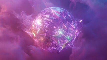 Fototapeta premium **A fragmented orb with thousands of intricate triangular glass shards