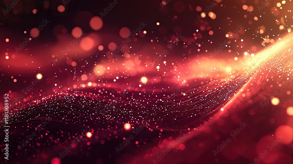 Aufkleber vibrant abstract digital background featuring glowing lines, geometric shapes, and luminous dots. pe