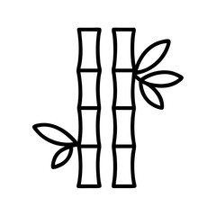 bamboo tree icon, tree line art, tree vector - simple black line art icon of bamboo tree perfect for logos, and tree-themed designs.