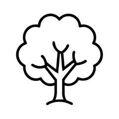 beech tree icon, tree line art, tree vector - simple black line art icon of beech tree perfect for logos, and tree-themed designs.