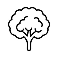 cottonwood tree icon, tree line art, tree vector - simple black line art icon of cottonwood tree perfect for logos, and tree-themed designs.