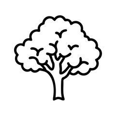 elm tree icon, tree line art, tree vector - simple black line art icon of elm tree perfect for logos, and tree-themed designs.
