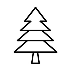 fir tree icon, tree line art, tree vector - simple black line art icon of fir tree perfect for logos, and tree-themed designs.