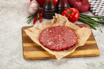 Raw beef burger cutlet minced meat