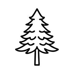 redwood tree icon, tree line art, tree vector - simple black line art icon of redwood tree perfect for logos, and tree-themed designs.