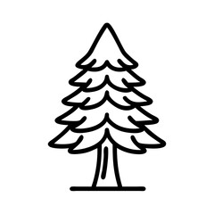 redwood tree icon, tree line art, tree vector - simple black line art icon of redwood tree perfect for logos, and tree-themed designs.