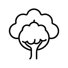 walnut tree icon, tree line art, tree vector - simple black line art icon of walnut tree perfect for logos, and tree-themed designs.
