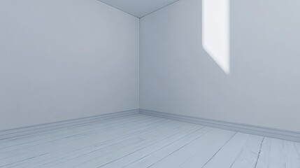 Obraz premium Empty Corner Room with Sunlight