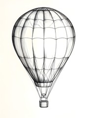 Obraz premium A simple drawing of a hot air balloon with clean geometric shapes. 