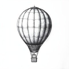 Obraz premium A simple drawing of a hot air balloon with clean geometric shapes. 