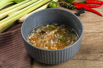 Asian gourmet crab soup with spices