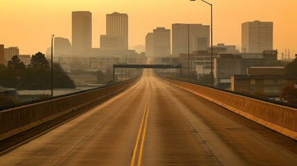 Empty express lane on highway during off-peak hours, symbolizing efficiency and opportunity in a calm, uncluttered environment.