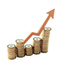Rising prices for gold concept chart