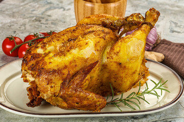 Homemade Grilled whole chicken with spices