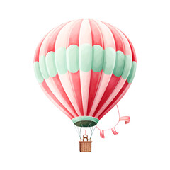 Fototapeta premium Colorful Hot Air Balloon Clipart Vector Illustration