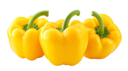 yellow bell peppers isolated on white , transparent