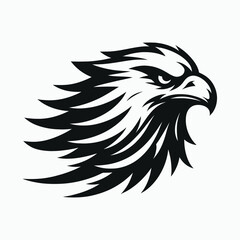 Fototapeta premium an eagle head logo with black and white stripes