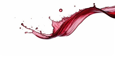 Isolated Red Wine Splash on White Background Capturing Motion and Elegance in a Dynamic Fluid Form
