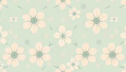 Pastel Floral Seamless Pattern: Delicate Flower Background