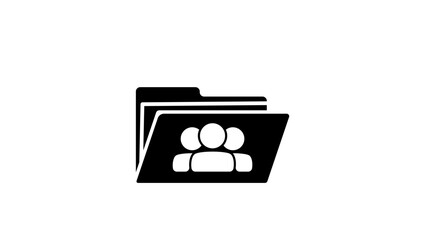 shared Folder symbol, black isolated silhouette
